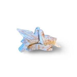 Carved Marble Lovebird Figurine